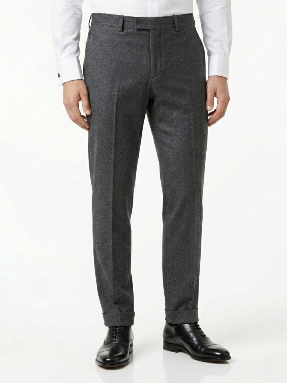Charles Tyrwhitt 100% Wool Slim Fit Dress Pants Charcoal 40W